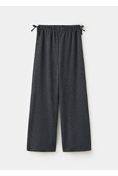 MANGO Kids Fiyonk detaylı wide leg pantolon