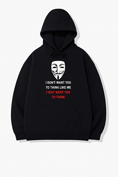 JANTIL MODA Unisex Oversize 3 Thread Raster Print Hooded Sweatshirt with Kang...