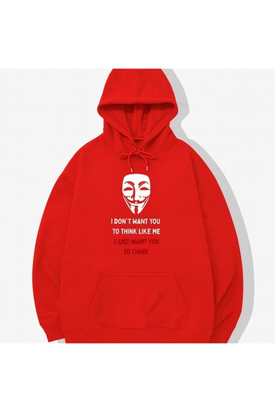 JANTIL MODA Unisex Oversize 3 Thread Raster Print Hooded Sweatshirt with Kang...