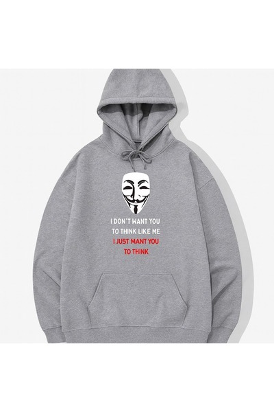 JANTIL MODA Unisex Oversize 3 Thread Raster Print Hooded Sweatshirt with Kang...