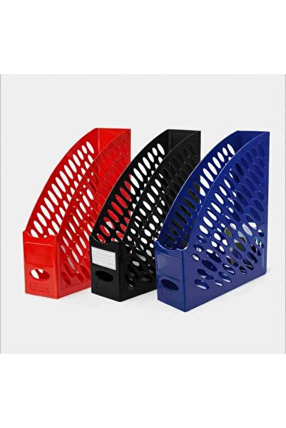 ValoriaHome 3'lü Dergilik Evrak Organizer Dosyalık Plastik Magazinlik Kırmızı...