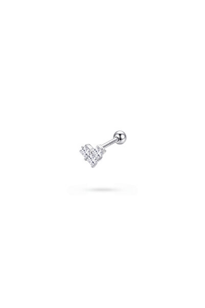 LéO Silver And More 925 Ayar Gümüş Kalp Tragus Helix Kıkırdak Piercing Küpe
