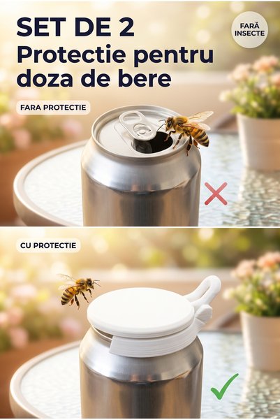 OEM Capac Universal Protectie Doza Anti Insecte - Alb - Set 2 Buc