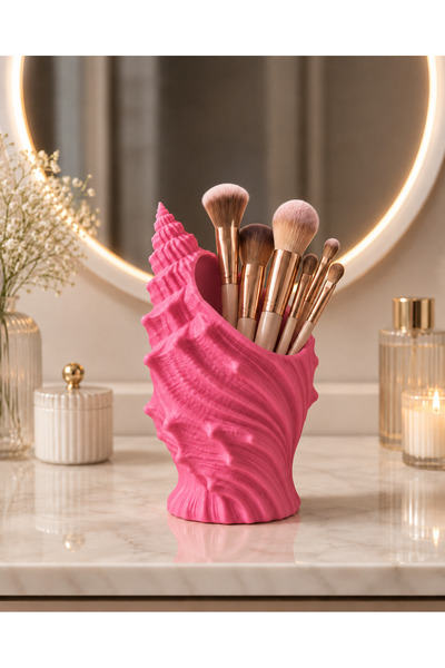 Belupa Decorative Seashell Brush Holder Pen Holder Makeup Desk Organizer