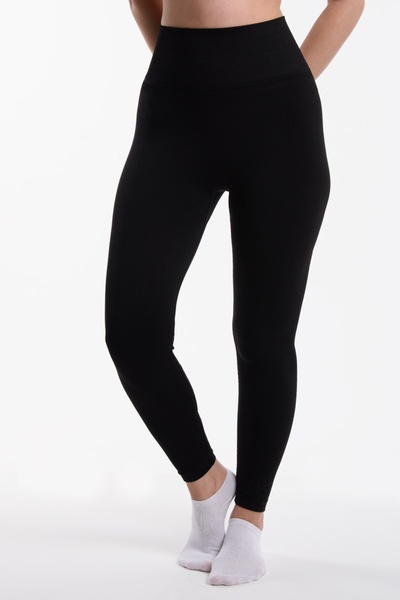 Saby Active Black Recovery and Firming High Waist Lycra Ribbed Laser Cut Spor...