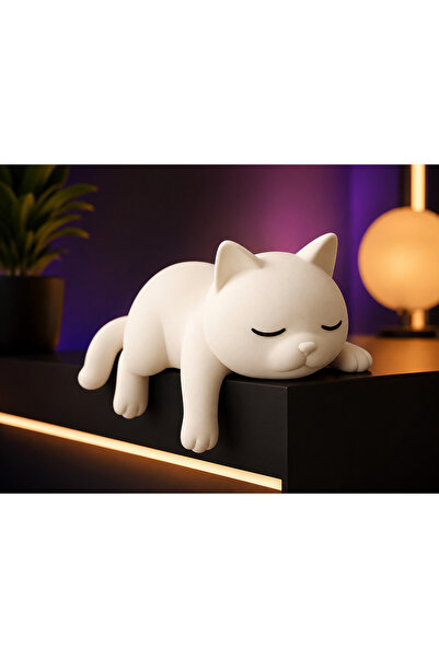 3D Print Kedi Figür Monitör ve Masalar İçin Dekor