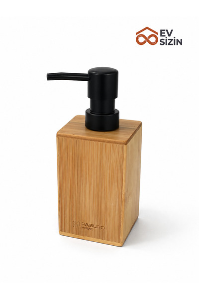 Ev Sizin Pablito Bambu Siyah Başlıklı Sıvı Sabunluk 7 × 12 Cm Kutulu