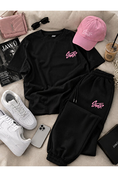 JAWÜ FASHION Σετ φόρμας με μπλουζάκι από βαμβάκι με στάμπα Swp, Oversize Premium