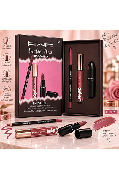 KWK Fwe Perfect Pout Lip Combo Ph-1678 Combining Lip Liner, Lipstick, and Lip...