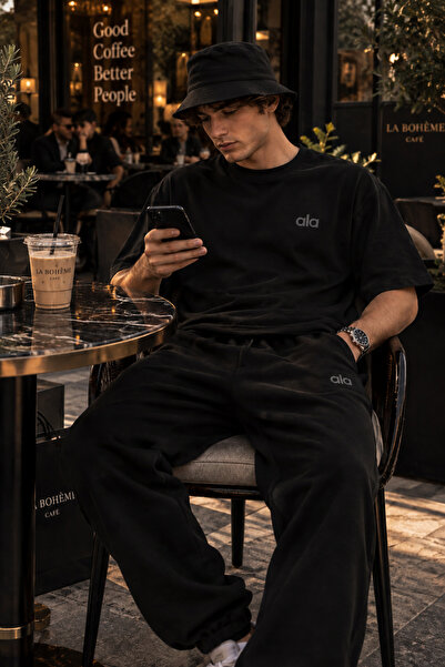 JAWÜ FASHION Σετ φόρμας με βαμβακερό μπλουζάκι με στάμπα Ala, υπερμεγέθη, Pre...