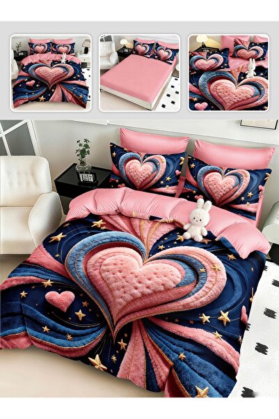 CasaDesteapta.ro 5D Finet Duvet Cover Set 2 Persons 6 Pieces with Stretchy 18...