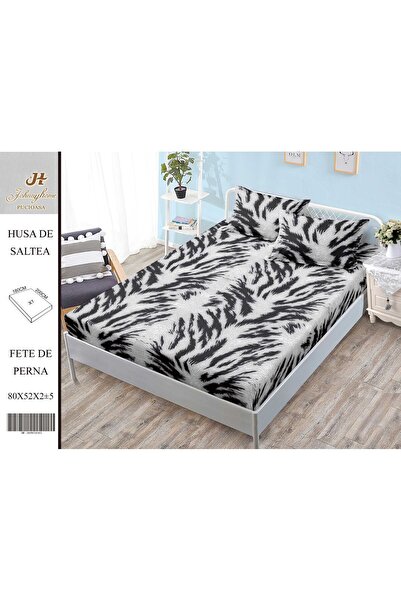 PlayFun Husă de Pat Finet 2 Persoane 3 Piese cu Elastic 180x200 cm, Model G-2...