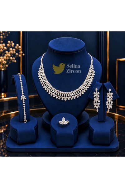 jewelrystore طقم اكسسوارات زركون فاخر نسائي