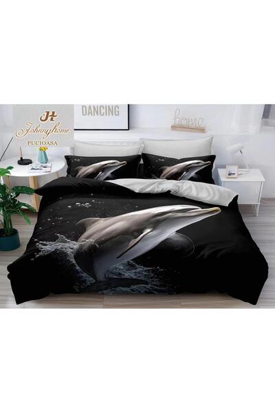 naniland.ro 3D Satin Cotton Duvet Cover Set 2 Persons 4 Pieces Without Stretc...