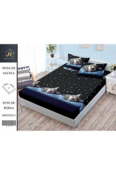 naniland.ro Husă de Pat Finet 2 Persoane 3 Piese cu Elastic 180x200 cm, Model...