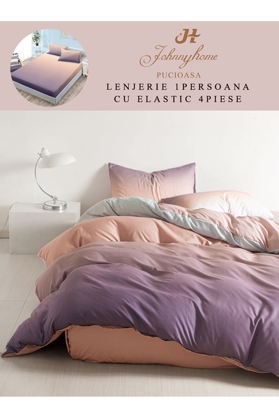 CasaDesteapta.ro Комплект спално бельо за един човек, 4 части, с ластик, 155x...