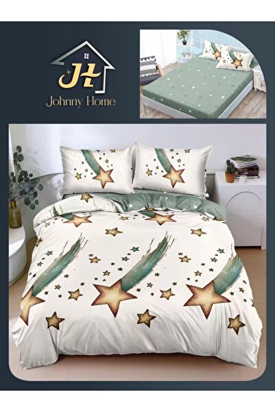 CasaDesteapta.ro Lenjerie de Pat Bumbac Satinat 2 Persoane 4 Piese cu Elastic...