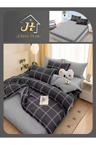 CasaDesteapta.ro Lenjerie de Pat Bumbac Satinat 2 Persoane 4 Piese cu Elastic...