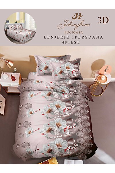 CasaDesteapta.ro Lenjerie de Pat 3D 1 Persoană 4 Piese fără Elastic 155x200 c...
