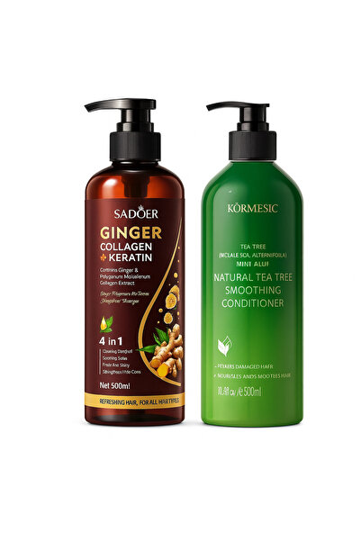 Belora Pachet îngrijire păr - Șampon cu Ghimbir și Balsam cu Tea Tree, 2 produse