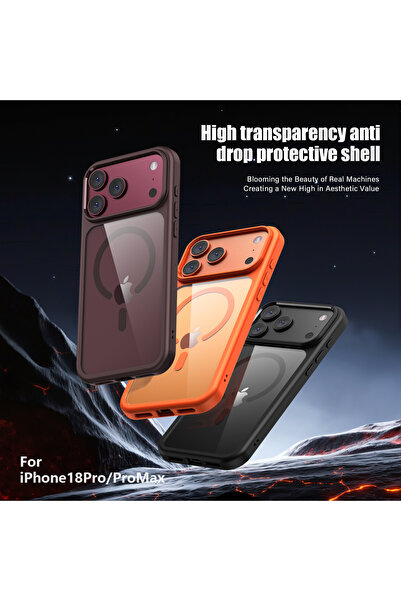 REDz Accessories Husă rigidă Magsafe, compatibilă cu Apple iPhone 18 Pro Max, protecție la șocuri, bordo