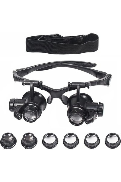 KASTWAVE Glasses Magnifier, Headband Magnifying Glasses with LED Light, jewel...