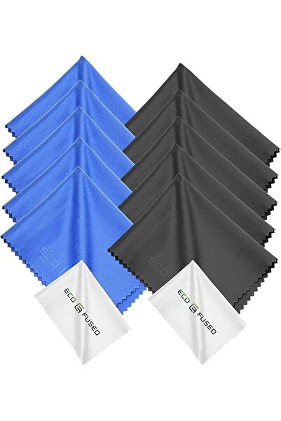 ECO-FUSED Eco-Fused Microfiber Cleaning Cloth, 5 Blue & 5 Black, 12 Pack, 12 ...