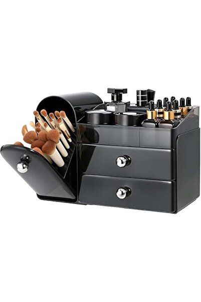 Yelajoy Black Makeup Organizer, Makeup Brush Holder for Vanity, Large Skincar...