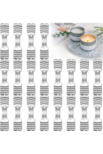 KASTWAVE 20 قطعة من حوامل فتائل الشموع المعدنية، أجهزة تثبيت فتائل الشموع من ...