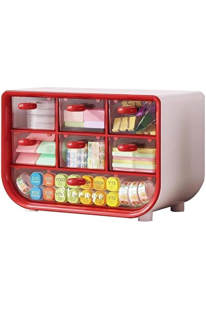 Tazweeq Mini Storage Drawers, Clear Plastic Desk Storage Box, 3 Tiers Stackab...