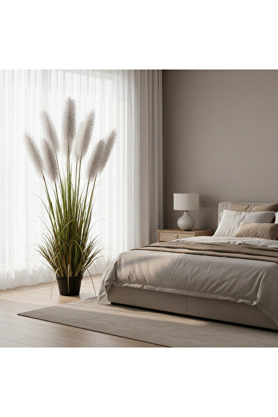 Alista Home Plantă artificială, iarbă ornamentală, 220 cm, cu 7 fire, tip tre...