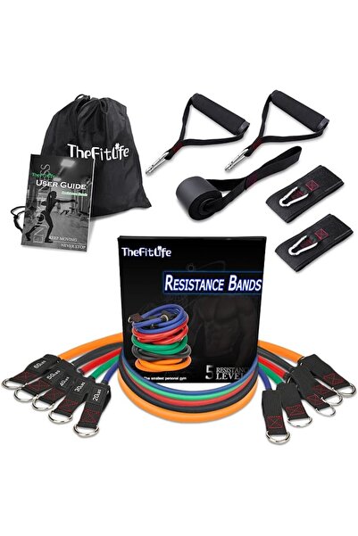TheFitLife مجموعة أربطة مقاومة مع مقابض، ومرابط للأبواب، وأحزمة للكاحل