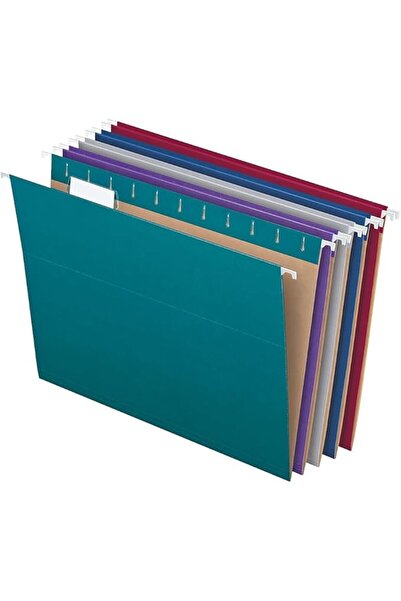 Pendaflex Recycled Hanging File Folders, Letter Size, Assorted Jewel-Tone Col...