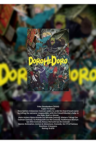 OEM Αφίσα Ινφογραφικού Σχεδίου Dorohedoro, Στυλ Άνιμε Σκοτεινής Φαντασίας, Κο...