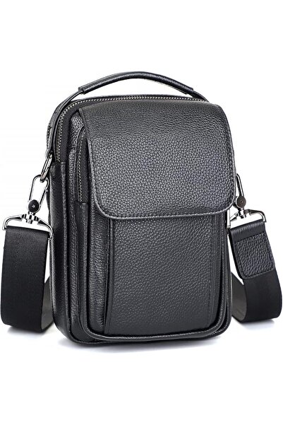 Albert Augustine Augus Leather Small Messenger Bag For Men Crossbody Handbag ...