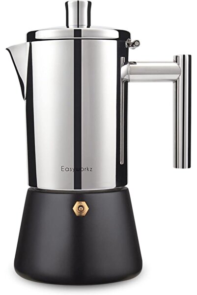 Easyworkz Diego Stovetop Espresso Maker Stainless Steel Italian Coffee Machin...