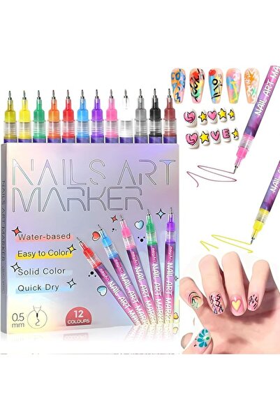 TMOHRA 12-Color Nail Polish Pen Set, DIY Upgraded Nail Polish Marker Pens, R ...