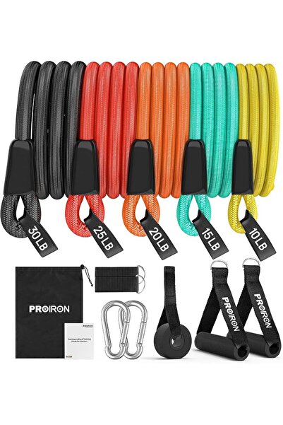 PROIRON Resistance Bands Set 14 Pieces Anti-Snap Resistance Band Exercise wit...