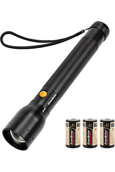 EVERBRITE 900 Lumen Tactical Flashlight, Zoomable Focus Aluminium Torch