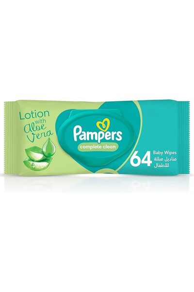 Pampers Baby Wipes مناديل بامبرز المبللة للأطفال، تنظيف كامل، 64 منديل