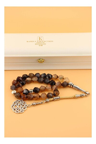 kamins collection Elegant Agate Prayer Beads (Tasbih) – Handmade with Hexagon...