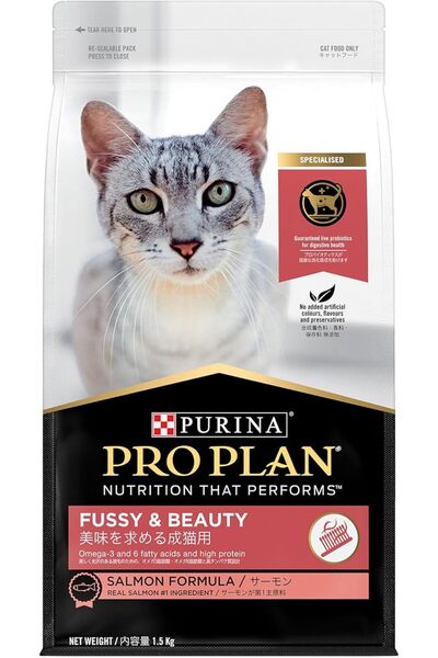 PURINA DOG&CAT CHOW Purina Pro Plan Fussy & Beauty Salmon with Probiotics Dry...