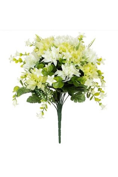 CBD CORAL BEST DEALS Buchet Flori Artificiale Crizanteme Albe 34cm, Plastic