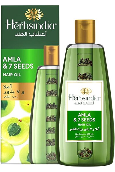 Herbsindia زيت شعر الأملا وسبع بذور أعشاب مع أنبوب تغذية | يقوي الشعر ويكثفه ...