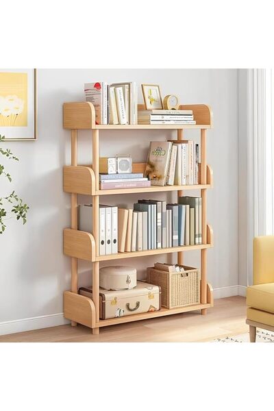 GENERAL 4-Tier Wooden Open Bookcase, Modern Freestanding Bookshelf Organizer ...