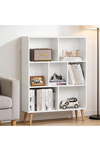 GENERAL 3-Tier Cube Bookcase with Mid-Century-Inspired Pattern-Modern Design ...