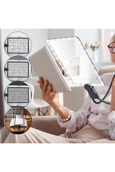 NALACAL Hands-Free Full-Page Magnifying Glass with Flexible Tube Stand - 50 U...