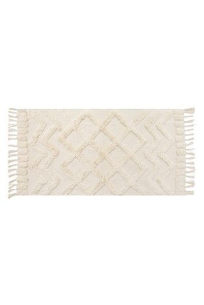 CBD CORAL BEST DEALS Covor Ecru cu Tufted Model Relief si Franjuri 100x65cm