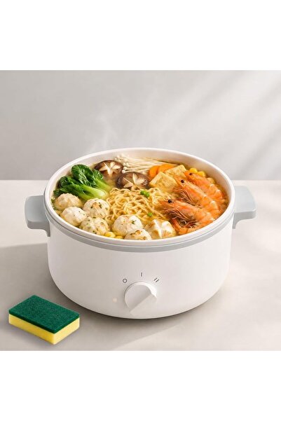 GENERAL Electric Hot Pot 1.6L Non-Stick Ramen Cooker Dual Power Portable White