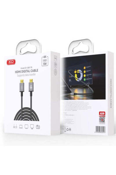 Xo Cablu audio-video GB 017 B, HDMI la HDMI, HD 4K, 5 m - Gri închis